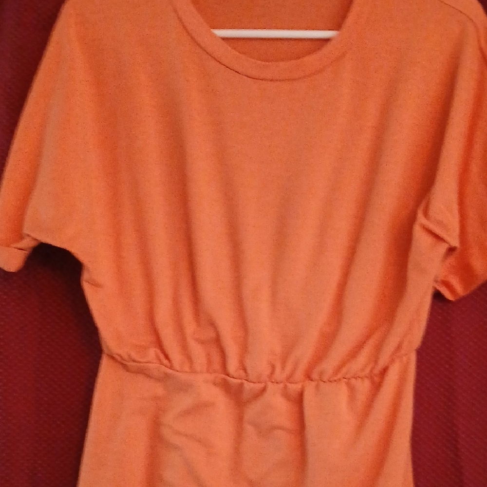 Orange Short Sleeve Dress